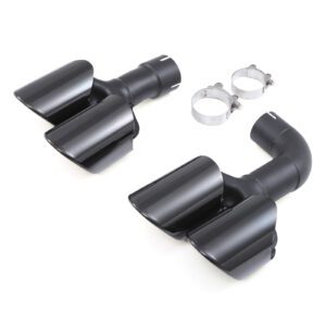 Gloss Black Rear Exhaust Tail Pipes X3M Style For BMW X3 M40i 30d Pre-LCI 18-21