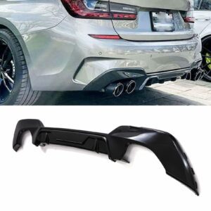 Gloss Black Rear Quad Exit Diffuser For BMW 3 Series G20 Pre-LCI 19-21