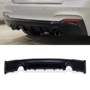 Gloss Black Rear Dual Exit Diffuser M Performance Style For BMW 2 Series F22/F23 14-21