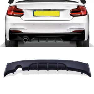 Matte Black Rear Single Exit Diffuser M Performance Style For BMW 2 Series F22/F23 14-21