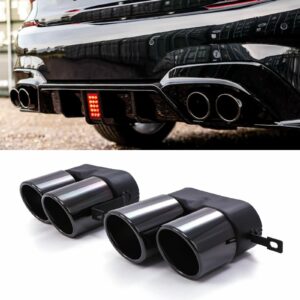 Gloss Black Quad Exhaust Tips For BMW 3 Series G20 G21 2019+