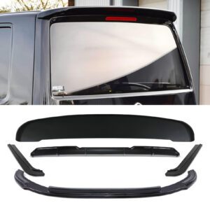 Gloss Black Aero Lowline Body Kit For VW Transporter T6 T6.1 Tailgate 16-24