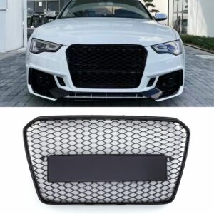 Black Front Badgeless Grille Honeycomb RS5 Style  for Audi A5 B8.5 8T 12-16