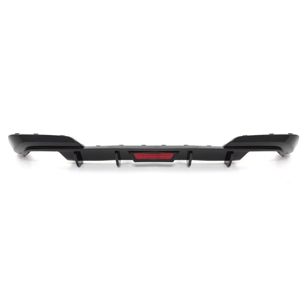 Quad Diffuser Gloss Black Rear Quad Diffuser With LED & Tail Pipes For BMW 3 Series ...