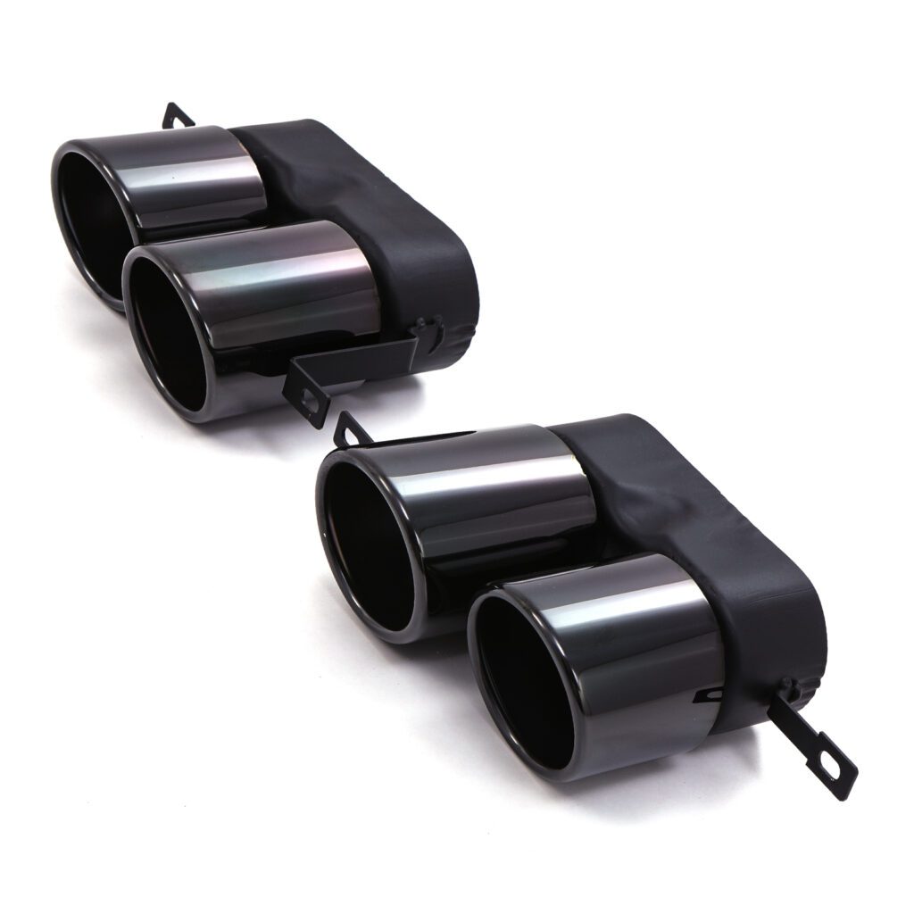 Quad Diffuser Gloss Black Rear Quad Diffuser With LED & Tail Pipes For BMW 3 Series ...