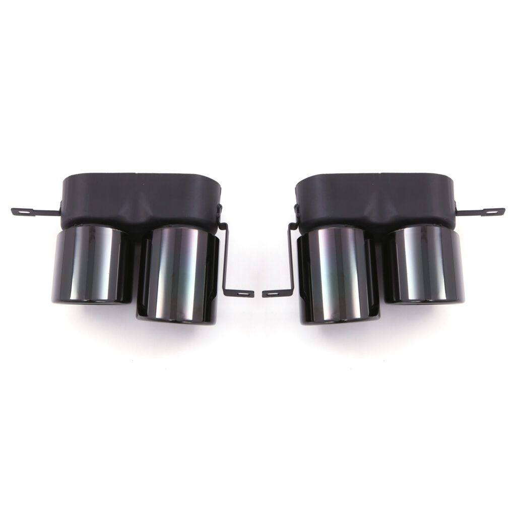 Quad Diffuser Gloss Black Rear Quad Diffuser With LED & Tail Pipes For BMW 3 Series ...