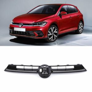 Gloss Black Grille With LED DRLs For VW Polo MK6 Facelift 21+