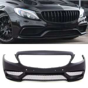 Primed Front Bumper AMG C63 Style For Mercedes C Class W205/C205 14-18