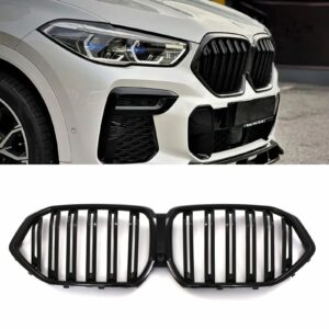 Gloss Black Double Bar Grille For BMW X6 G06 20-23