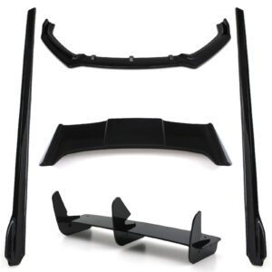 Gloss Black Aero Lowline Kit With Batman Wing For VW Polo MK5 GTI 6C 14-18