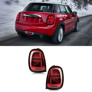 Black/Red LED Union Jack Tail Lights For MINI F55 F56 F57 14-19
