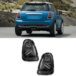 Smoked LED Union Jack Tail Lights For MINI R56 R57 R58 R59 06-15