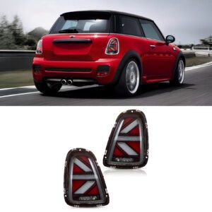 Clear LED Union Jack Tail Lights For MINI R56 R57 R58 R59 06-15