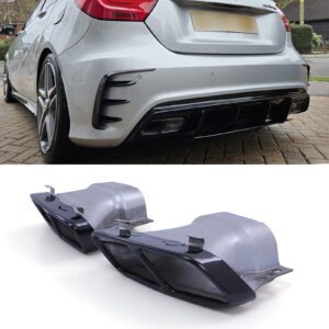 Gloss Black AMG Look Exhaust Tips For Mercedes-Benz A-Class W176 A45 13-18