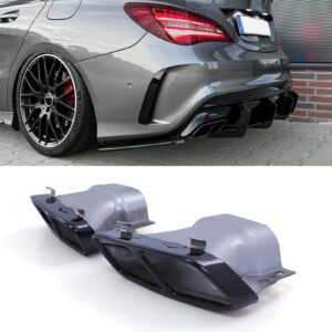 Gloss Black AMG Look Exhaust Tip For Mercedes CLA45 Shooting Brake X117 15-19