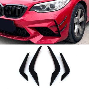 Gloss Black Front Canards For BMW 2 Series M2 Comp/CS F87 16-21