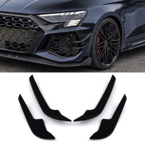 Gloss Black Front Canards For Audi RS3 8Y Pre-Facelift 20-24