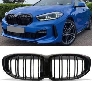 Gloss Black Double Bar Style Grille For BMW 1 Series F40 19-24