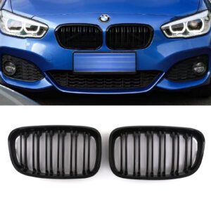 Gloss Black Double Slat Style Grille For BMW 1 Series F20 F21 12-14