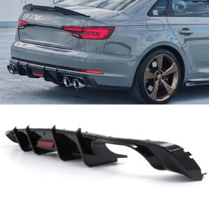 Gloss Black Rear Diffuser For Audi A4 S-Line S4 B9 17-19