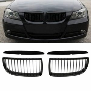 Gloss Black 4Pc Front Radiator Kidney Grille For BMW 3 Series E90 E91 05-08