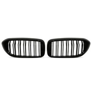 Gloss Black Double Bar Kidney Grille For BMW G30 5 Series 18-20