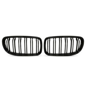 Gloss Black Double Bar Kidney Grille For BMW 3 Series E90 09-12