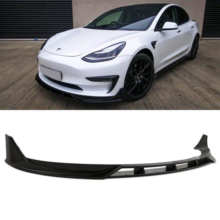 Front Splitter For Tesla Model 3 2019+ Black Fitted 2