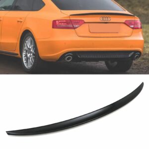 Rear Boot Spoiler Lip Gloss Black For Audi A5 8T B8 09-12