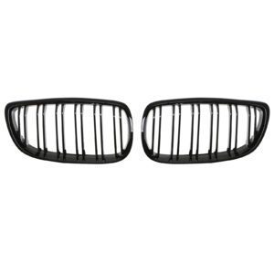 Gloss Black Front Kidney Grilles For BMW 3 Series E92 LCI 10-13
