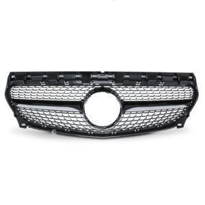 Diamond Style Gloss Black Front Grille For Mercedes CLA C117 13-19
