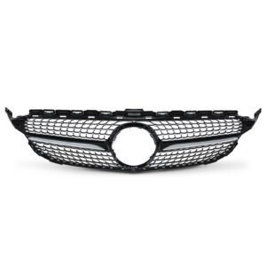Diamond Style Gloss Black Grille For Mercedes C Class W205 14-18