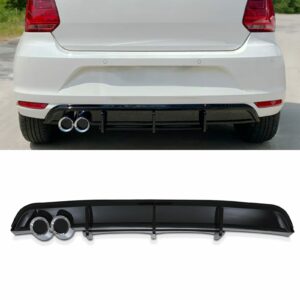 Rear Diffuser Lip Gloss Black For Volkswagen Polo MK5 14-17