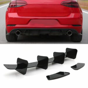 Gloss Black Rear Blade Diffuser For VW Golf GTI MK7.5 17-20