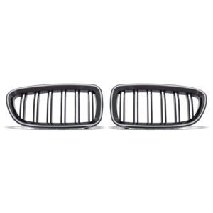 Gloss Black Double Slat LED Grille For BMW 5 Series F10 10-17